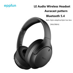 Auriculares Bluetooth 5.4 Eppfun LE Audio Over Ear con Micrófono, Aptx Lossless/LC3/Auracast para Música, Juegos y Ver Televisión