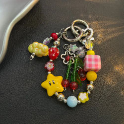 Cadena para teléfono móvil, cuentas de Color, cadena colgante para teléfono, colgante para funda de teléfono
