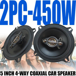 2 uds 5 pulgadas HiFi Coaxial Subwoofer 900W (2*450W) Audio automotriz música estéreo 12V rango completo frecuencia altavoz de coche Woofer