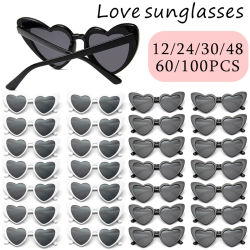 Gafas de sol en forma de corazón para despedida de soltera, decoración para boda, despedida de soltera, suministros para gallina, gafas de regalo para novia y dama de honor