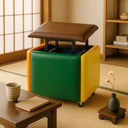 Taburete de sofá multifuncional 5 en 1, muebles plegables de hierro para sala de estar, silla de almacenamiento combinada de cubo de Rubik para el hogar