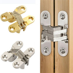Bisagras invisibles de 12x43MM, bisagra cruzada de cierre silencioso, puerta de armario oculta, cajas de madera para muebles plegables, 2 uds.