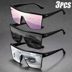 Gafas de sol de una pieza con montura de gran tamaño para hombre y mujer, accesorios interiores, engranajes protectores, antideslumbrantes, para conducir en coche, 2-4 Uds.