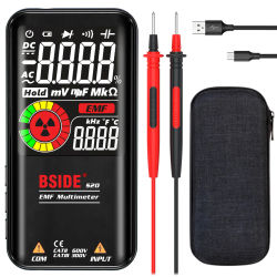 Multímetro inteligente EMF BSIDE S20/A10/A1, medidor recargable de 9999 recuentos, Monitor de radiación, voltímetro CA/CC, prueba de ohmios