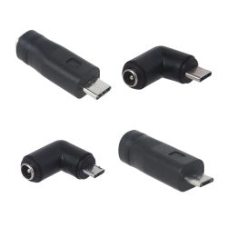 Conector USB tipo C / Micro USB macho a DC 5,5x2,1mm, conector hembra de CC, cargador de barril, adaptador de corriente para teléfono, tableta, MP3, MP4