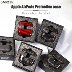 Funda de Fibra de Carbono Kevlar SAVIITR para AirPods3 Pro3, Funda Protectora para Auriculares Bluetooth con Carga Inalámbrica para AirPods4 Pro2, Delgada y Ligera