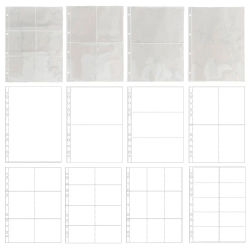 Álbum de fotos A4 transparente, 10 piezas, recarga de páginas, Protector de archivos, 4/11 agujeros, 6 × 4, 8 × 10, 4/11, carpeta de anillas, fototarjetas, tarjetas postales, cuaderno