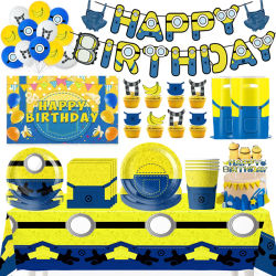 Kit de Vajilla Desechable para Fiesta de Cumpleaños M&Miniones, Platos y Vasos Amarillos, Recuerdos para Niños, Artículos para Baby Shower