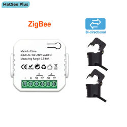 Medidor de energía digital tuya ZigBee 1, Monitor de aplicación de transformador de corriente bidireccional de 2 canales solar 80a 110v / 240v 50 / 60Hz potencia de entrada y salida
