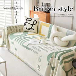 Funda de sofá de chenilla geométrica, manta de tela, cubierta completa, toalla de sofá Universal, funda de cojín de sofá a prueba de polvo