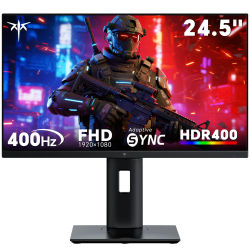 Monitor para juegos KTC de 24,5 pulgadas, 400 Hz, 240 Hz | IPS rápido 1 ms | Monitor FHD 1080P | HDR 400 128% sRGB | HDMI x2, DP x2 H25X7