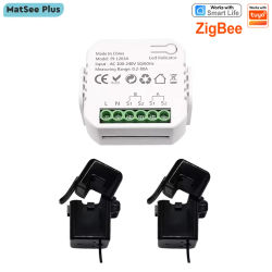 Monitor de Energía ZigBee Smart Life, Bidireccional de 1, 2 Canales con Sensor de Corriente, Monitor de Energía por Aplicación, CA 100-240V, Funciona con Tuya