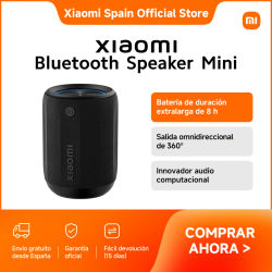 Oficial | Xiaomi Bluetooth Speaker Mini, Salida omnidireccional de 360°, Cuerpo pequeño, gran volumen*, Reproducción estéreo desde dos dispositivos