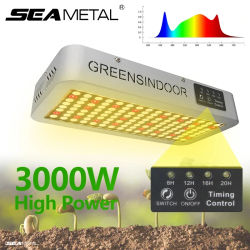 SEAMETAL 3000W luz LED de cultivo espectro completo plantas de interior tienda de luz de cultivo 8h/12h/16h/20h temporizador encendido/apagado automático lámpara de crecimiento Phyto