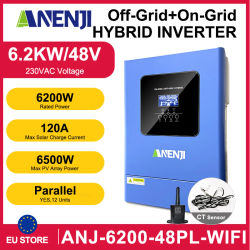 Inversores ANENJI 6.2KW 48V inversor Solar híbrido paralelo en fuera de la red onda sinusoidal pura MPPT120A cargador Solar para Panel Solar PV