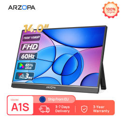 ARZOPA 14 pulgadas 1920x1080P IPS Mini Monitor portátil segunda pantalla externa con USB C HDMI para Mac/portátil/PC/Switch/PS/Xbox A1S