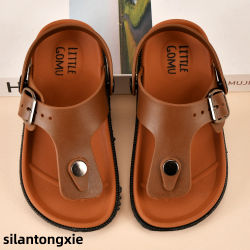 Lindas Sandalias Marrones Abiertas para Bebés Niños, Transpirables y Ligeras, Aptas para Uso en Interiores y Exteriores, Verano