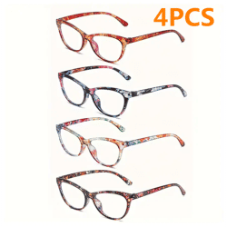 4 Uds. Gafas de lectura antiluz azul ultraligeras TR90 gafas deportivas para presbicia mujeres hombres gafas ópticas de visión de lejos dioptrías