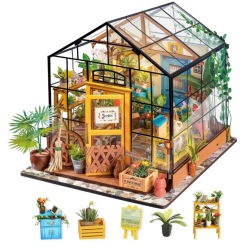 Casa de Muñecas en Miniatura Rolife, Casa de Flores de Cathy, Kit de Muebles de Madera para Casa de Muñecas con LED, el Mejor Regalo de Cumpleaños