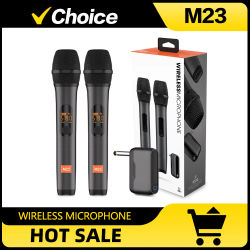 Micrófono inalámbrico M23 UHF, sistema de Karaoke de 2 canales con receptor recargable, micrófono de mano inalámbrico para altavoz de fiesta en la Iglesia