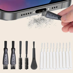 Limpiador de puerto de cargador de teléfono Universal de 18 piezas, USB-C a prueba de polvo/Kit de juego de cepillos de limpieza relámpago para iPhone SamsungHerramientas de limpieza