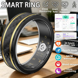Nuevo Anillo Inteligente Multifuncional 2026 para Android iOS, para Hombre y Mujer, con Monitor de Frecuencia Cardíaca, Oxígeno en Sangre, Resistente al Agua, Deportivo