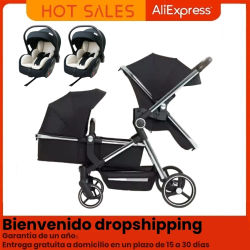 Cochecito doble para bebés gemelos, modelo 2026, cochecito doble para bebés, cochecito doble para bebés gemelos de alta calidad y atractivo diseño con asiento de coche para recién nacidos