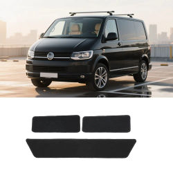Totalmente a medida para VW Transporter T5 T6, juego de alfombrillas negras para puerta corredera, conductor y alfombra para pasajeros, accesorios para coche