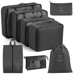 Juego de 6/8 Uds. De bolsas de viaje, organizador de ropa, equipaje, organizador de viaje, manta, zapatos, organizadores, bolsa, maleta, cubos de embalaje