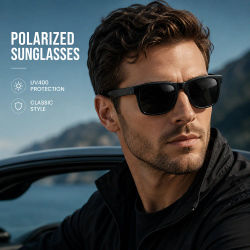 Gafas de Sol Polarizadas para Hombre y Mujer, Montura Mate, Protección UV400, Retro Vintage, Cuadradas, para Conducir, Pescar, Deportes al Aire Libre, Unisex