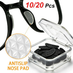 10/20 Almohadillas de silicona antideslizantes para gafas, diseño con textura tipo lagarto, accesorios antideslizantes para puente nasal de gafas de sol
