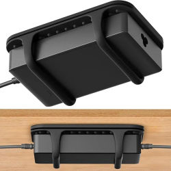 Soporte de silicona para cargador de portátil, estación de acoplamiento bajo escritorio, kit de soporte para bloques de energía y estaciones de acoplamiento.