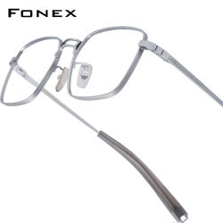Montura de gafas de titanio FONEX para hombre, gafas cuadradas de nuevo diseño de marca para hombre, gafas personalizadas japonesas ultraligeras de alta calidad DRX8827