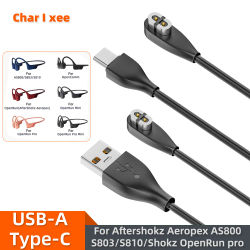 Cargador de auriculares de conducción ósea para Aftershokz Aeropex AS800/ S803/ S810 Shokz OpenRun Pro Cable de carga magnético USB/tipo C