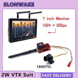 SLONWAKE 5,8G 2W VTX FPV 1800TVL cámara Starlight Night 7 "1024*600px Monitor LCD con DVR para Dron RC