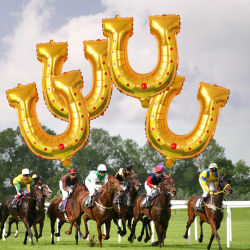 4 globos de herradura, globos de fiesta del estado de Kentucky, perfectos para fiestas de vaquero occidental, carreras de caballos, decoraciones para baby shower.
