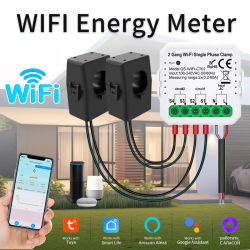Tuya Wifi medidor de energía inteligente 80A Sensor de corriente sistema Solar fotovoltaico consumo de producción de energía Monitor bidireccional Control por aplicación