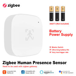 Smart Life Zigbee 24G MmWave Radar Sensor de movimiento Detector de presencia humana Monitor de respiración alimentado por batería para automatización del hogar