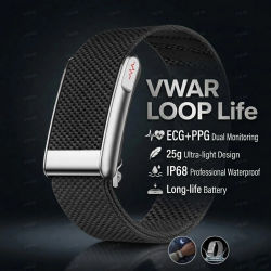 Pulsera Inteligente de Grado Médico 2026, VWAR Loop Life, SpO2, Lípidos en Sangre, Ácido Úrico, ECG+PPG, Resistente al Agua, Monitor de Actividad Física y Deportiva