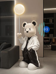 Decoración para el Hogar, Escultura de Oso de 110 cm, Decoración para el Suelo, Sala de Estar, Sofá, Mueble para TV, Estatua Decorativa Lateral, Regalo