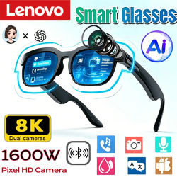 Lentes Inteligentes Lenovo 2026, Traducción por IA, Conversación Bluetooth, Grabación, Escucha de Música, Lentes de Sol Inteligentes para Hombre y Mujer
