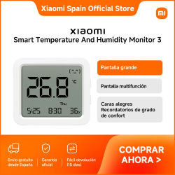 Official | Mi Temperature and Humidity Monitor 3 Toda la información de los cambios de temperatura y humedad en un vistazo Pantalla grande | Sensor digital de alta precisión de grado industrial
