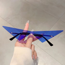 KAMMPT gafas de sol triangulares sin montura para hombre, nueva moda Hip-hop, gafas de sol de Color sólido para exteriores, gafas de sol Rave de diseño de marca a la moda para mujer