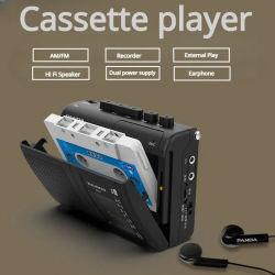 Cinta portátil AM/FM Radio Retro Cassette reproductor de música Walkman grabadoras de cinta con altavoz soporte 3,5mm auriculares Play