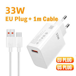 Cargador Xiaomi 33W QC 3,0 carga rápida 6A carga Turbo rápida adaptador de cargador de teléfono móvil Cable USB tipo C para Samsung Xiaomi