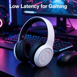 Auriculares Inalámbricos Bluetooth de Alta Fidelidad, Sonido Estéreo Nítido, Auriculares Supraaurales con Micrófono HD Incorporado, Conexión Estable