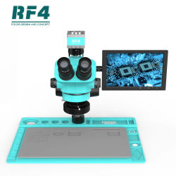 RF4 7-50X Trinocular Industrial Zoom 2K HDMI cámara reparación electrónica microscopio 10,1 pulgadas Monitor RF7050TVD2-2KC2-S010