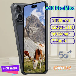 Teléfono Celular CHOTOG para A18 Pro Max, Android 15, Teléfonos Móviles de 7.3 Pulgadas, Smartphone Original 5G, 22GB+2TB, Teléfono Celular 5G con Doble Tarjeta SIM, 7800mAh, Smartphones