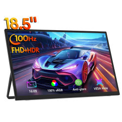 ZEUSLAP 18,5 pulgadas 1920*1080P 100Hz HDMI tipo C Monitor portátil para juegos para teléfono, NS, PS5, XBOX, PC, pantalla extensible para ordenador portátil
