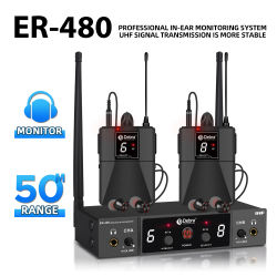 Debra UHF ER-480 Monitor de escenario intrauditivo sistema inalámbrico de doble frecuencia con transmisor múltiple para conciertos pequeños etapa Performa